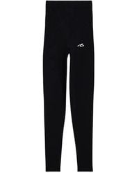 Balenciaga - Techwear Logo-Print Ribbed-Knit Leggings - Lyst