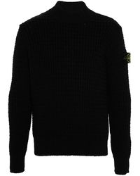 Stone Island - Pull En Maille 3D À Patch Compass - Lyst