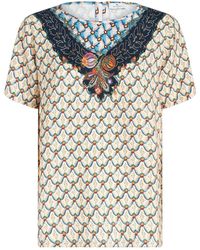 Etro - Graphic-print Short-sleeved Blouse - Lyst