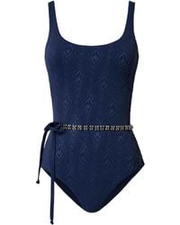 Twinset - Badpak Met Ceintuur En Reliëf - Lyst