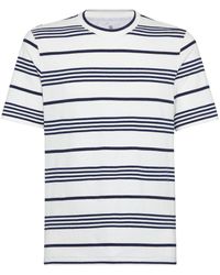 Brunello Cucinelli - T-shirt en coton à rayures - Lyst