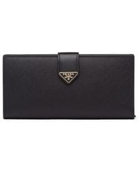Prada - Logo-Plaque Leather Wallet - Lyst
