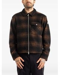 Moncler - Surchemise Zippée En Jersey À Carreaux - Lyst