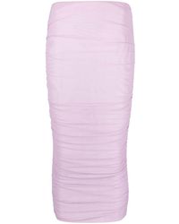Patrizia Pepe - Ruched Tulle Midi Skirt - Lyst