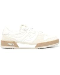 Fendi - Neutral Match Suede Low-top Sneakers - Men's - Calf Leather/rubber/fabric - Lyst