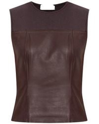 Samsøe & Samsøe - Sapia Ribbed-Detail Lambskin Top - Lyst