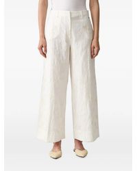 Pedro Del Hierro Madrid - Floral-Embroidered Wide-Leg Trousers - Lyst