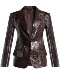 Tom Ford - Snakeskin-Effect Leather Blazer - Lyst