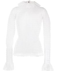 Thom Browne - Frilled High-neck Tulle Top - Lyst