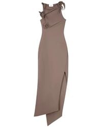 Coperni - Asymmetrical Rosette Fitted Midi Dress - Lyst