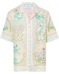 Casablanca - Vase-print Linen Shirt - Lyst