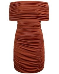 12 STOREEZ - Off-The-Shoulder Ruched Mini Dress - Lyst