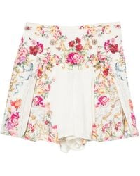 CAMILLA - Floral-Print Crystal-Embellished Shorts - Lyst