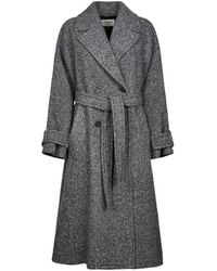 Weekend by Maxmara - Manteau Ceinturé À Motif De Chevrons - Lyst