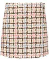 MSGM - Plaid-check Textured Mini Skirt - Lyst