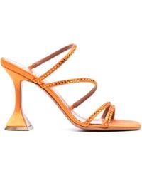 AMINA MUADDI - Naima Crystal-embellished 105mm Sandals - Lyst