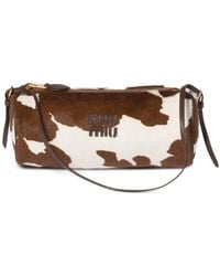 Miu Miu - Embroidered-Logo Shoulder Bag - Lyst