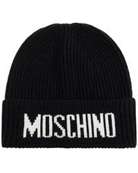 Moschino - Berretto A Coste Con Logo - Lyst