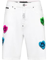 Philipp Plein - Smile Graffiti-Print Straight-Leg Shorts - Lyst