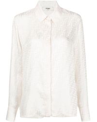 Fendi - Silk Shirt With Ff Motif - Lyst