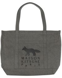Maison Kitsuné - Cabas Large Profile Fox À Logo Imprimé - Lyst