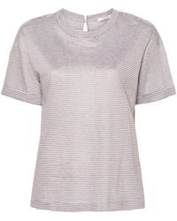Peserico - T-Shirt mit Streifendetail - Lyst