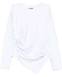 Ganni - Crew Neck Long-Sleeve Top - Lyst
