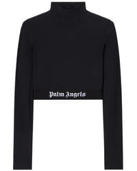 Palm Angels - Logo Waistband Mockneck Top - Lyst