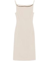 Nanushka - Midi-Jurk Met Vierkante Hals - Lyst