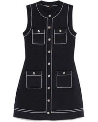 Maje - Vestido corto con costuras en contraste - Lyst