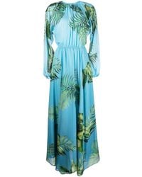 Cynthia Rowley - Leaf-print Maxi Dress - Lyst