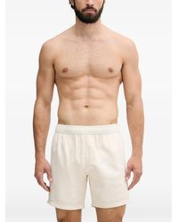 Trussardi - Embroidered Elasticated Swim Shorts - Lyst