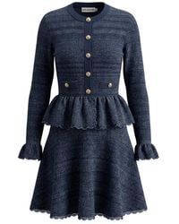 Self-Portrait - Textured Knit Mini Dress - Lyst