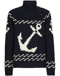 Dolce & Gabbana - Patterned Intarsia-Knit Cotton-Blend Jumper - Lyst
