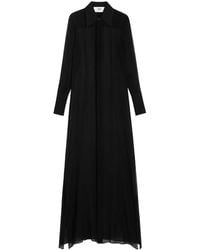 Ami Paris - Sheer Silk Maxi Dress - Lyst