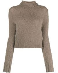 Ami Paris - High-Neck Brushed-Effect Jumper - Lyst