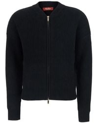 Max Mara - Cardigan En Maille Côtelée À Zip - Lyst