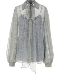Gucci - Blouse Met Madeliefjes-Print En Strik - Lyst