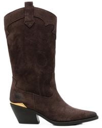 Liu Jo - Embroidered Leather Boots - Lyst