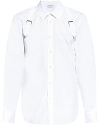 Alexander McQueen - Hemd aus Baumwollpopeline mit Gurt - Lyst