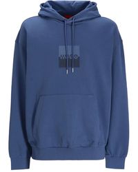 HUGO - Logo-Print Hoodie - Lyst