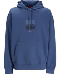 HUGO - Logo-Print Hoodie - Lyst