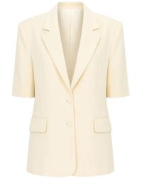 Hanita - Short-Sleeve Notched-Lapel Blazer - Lyst