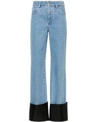 Nanushka - Turn-Up Detailed Straight-Leg Jeans - Lyst