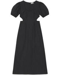 Ganni - Cut-out Organic Cotton Dress - Lyst