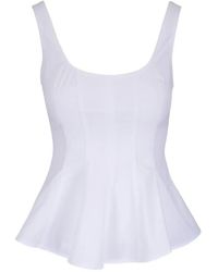 Veronica Beard - Charlie Peplum Sleeveless Blouse - Lyst