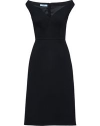 Prada Schulterfreies Kleid - Schwarz