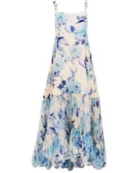 Azeeza - Bellevue Floral-Pattern Midi Dress - Lyst