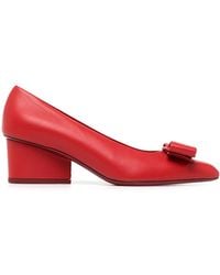 Ferragamo - Ferragamo Viva 55 Bow Pumps - Lyst