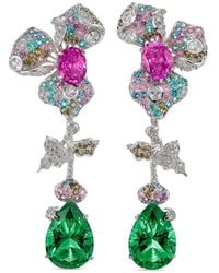 Anabela Chan - Garden Orchid マルチストーン ピアス 18kホワイトゴールドヴェルメイユ - Lyst